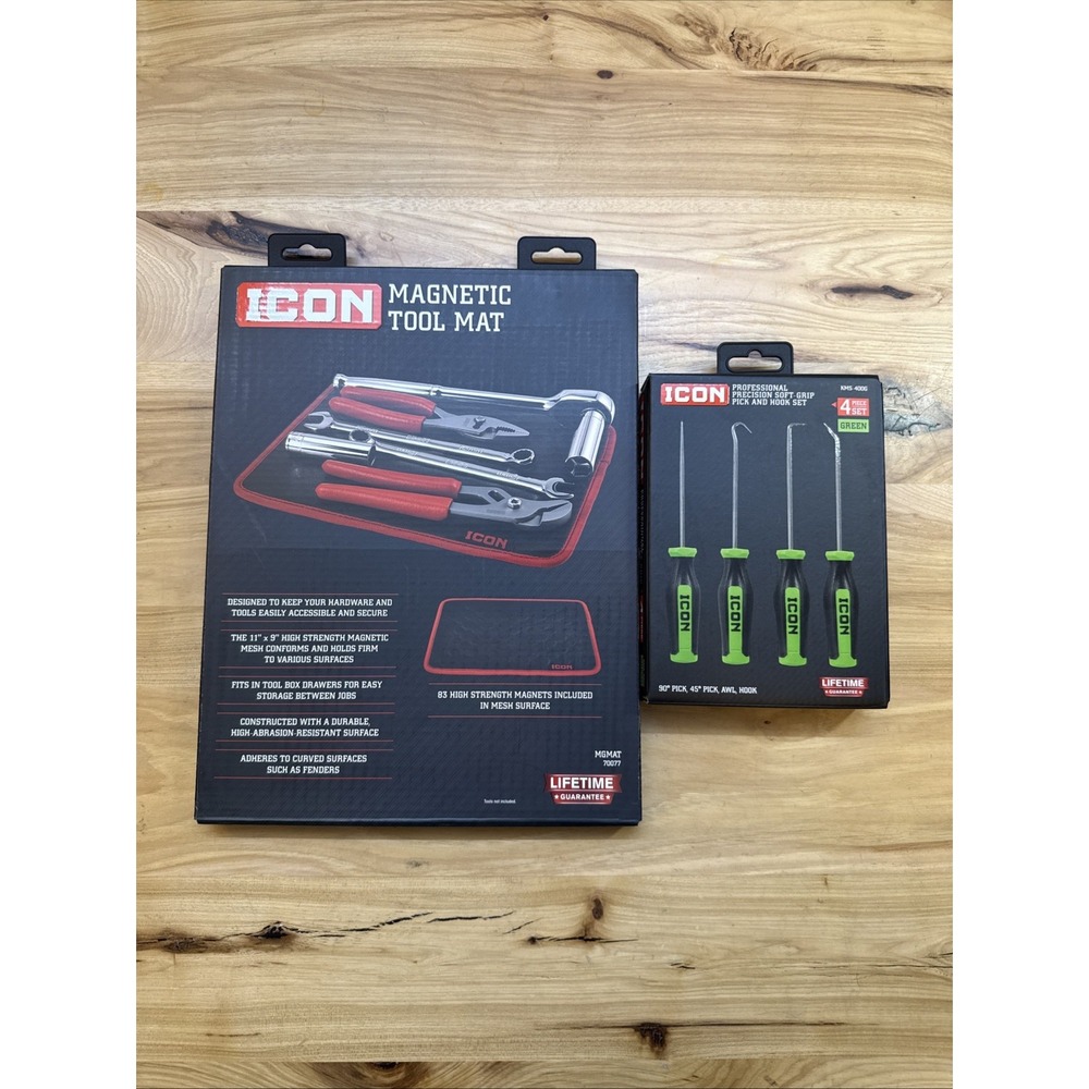 NEW Sealed ICON Brand Large 11" X 9" High Power Magnetic Mat & Green Pick Set